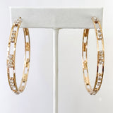 Rose Gold CZ Hoop Earring