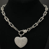 Luxe Heart Pave Necklace