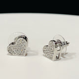Pave Heart Stud Earrings
