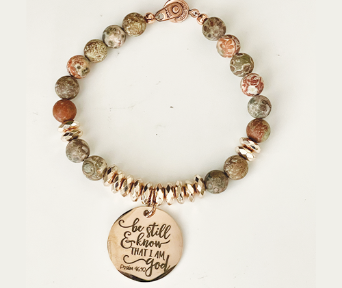 Matte Leopard Jasper "Be Still"