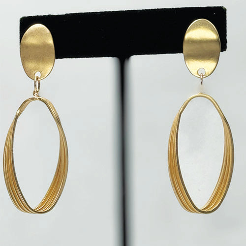 Gold Oval Drop Earrings – Modern Minimalist Statement Jewelry