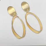 Gold Oval Drop Earrings – Modern Minimalist Statement Jewelry