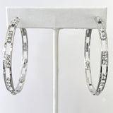 Rose Gold CZ Hoop Earring