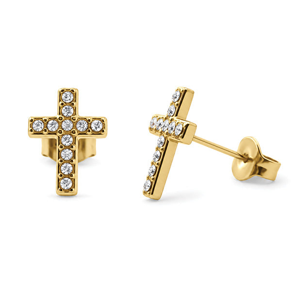 Faith & Sparkle Cross Stud Earrings