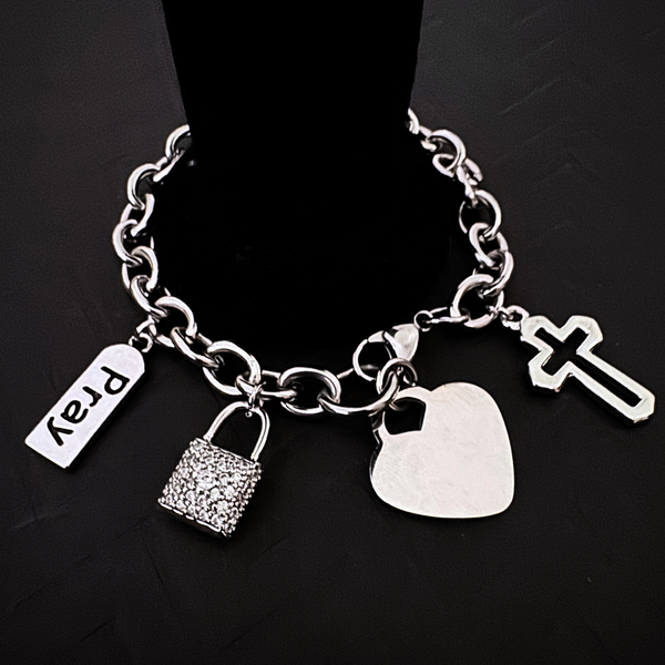 Cross-My-Heart Charm Bracelet