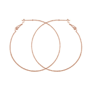 Rose Gold 1mm Lasered Hoop Earring