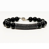 Black Onyx Black Ice Tube Bracelet
