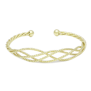 Braided Graduated Gold Bangle