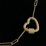 Paper Clip Necklace with Heart Clasp