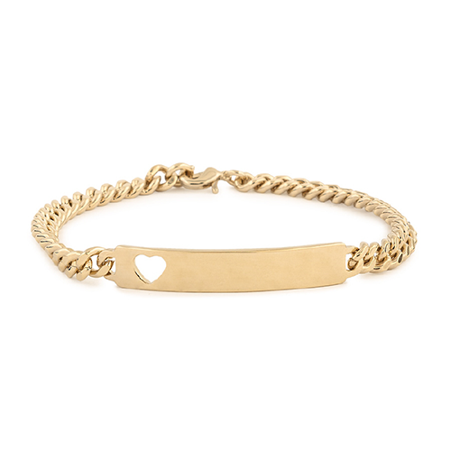 Heart ID Curb Link Bracelet