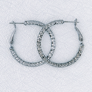 Hematite Hoop Earring