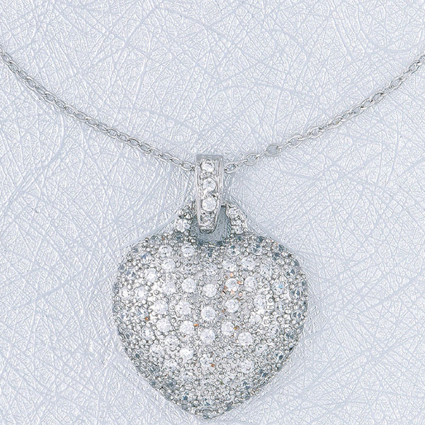 Cz Heart Pave Necklace