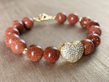 Pure Heart Goldstone Bracelet