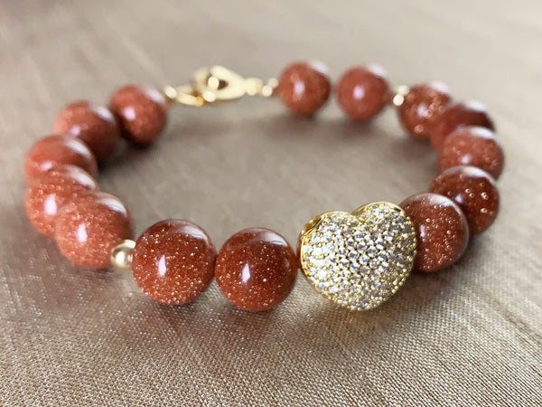 Pure Heart Goldstone Bracelet