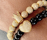 Gold CZ Crown Bracelet