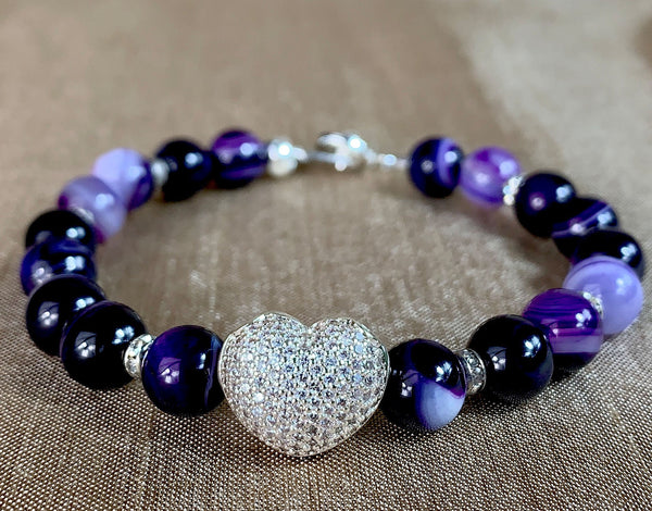 Pure Heart Agate Bracelet
