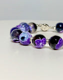 Purple Fire Crackle Agate Crown Bracelet