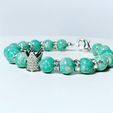 Teal Jasper Crown Bracelet