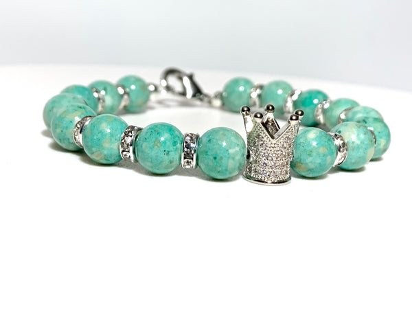 Teal Jasper Crown Bracelet