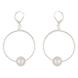 Silver hoop with 9mm Pearl
